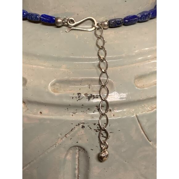 Jay King Necklace Sterling Silver & Lapis Lazuli Graduating Oblong Beaded - Picture 9 of 9